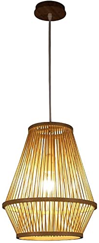 Suspension rotin E27 luminaire japonais pour une ambiance zen de salon de thé