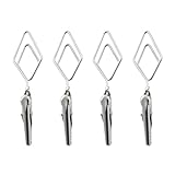 HJGarden 4PCS 70mm Price Tag Display Double Headed Diamond Clip Silver for Photos Business Cards Handwritten Notes to Do Lists Receipts Metal Clip