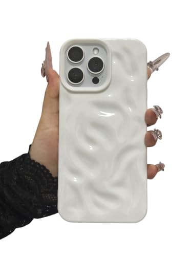 Coque compatible avec iPhone 14 Pro antichoc silicone blanc froissé