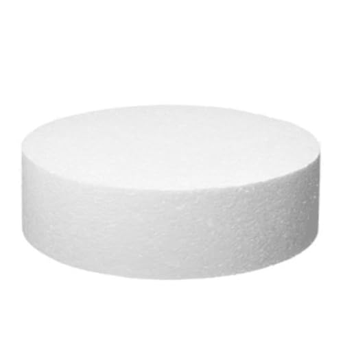 Image of OMKRAFT Foam Cake Dummy Round 14 x 4 Inch | Cake Decorating Practice Dummy | Lightweight Fake Cake for Fondant & Buttercream | Pack of 1