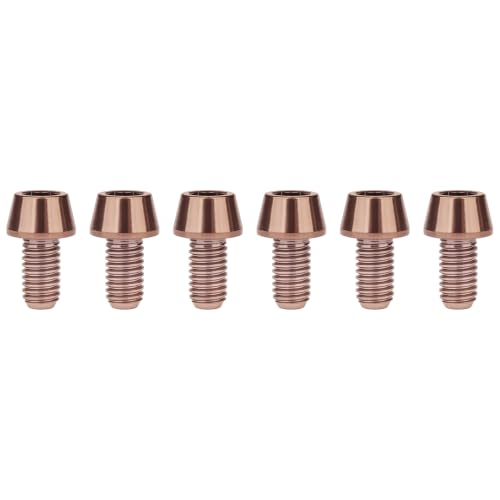 Image of Titanium Ti DIN912 M4 8 10 12 15 20mm Tapered Head Hex Bolts Bicycle Screws Pack of 6 (Bronze, M4x10mm)