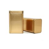 Bocal carré scellé, boîte de cuisine pour suger/café/thé, boîte de rangement avec couvercles hermétiques, comptoir de cuisine, économie d'espace – 8,4 x 6,1 x 13,2 cm (doré)