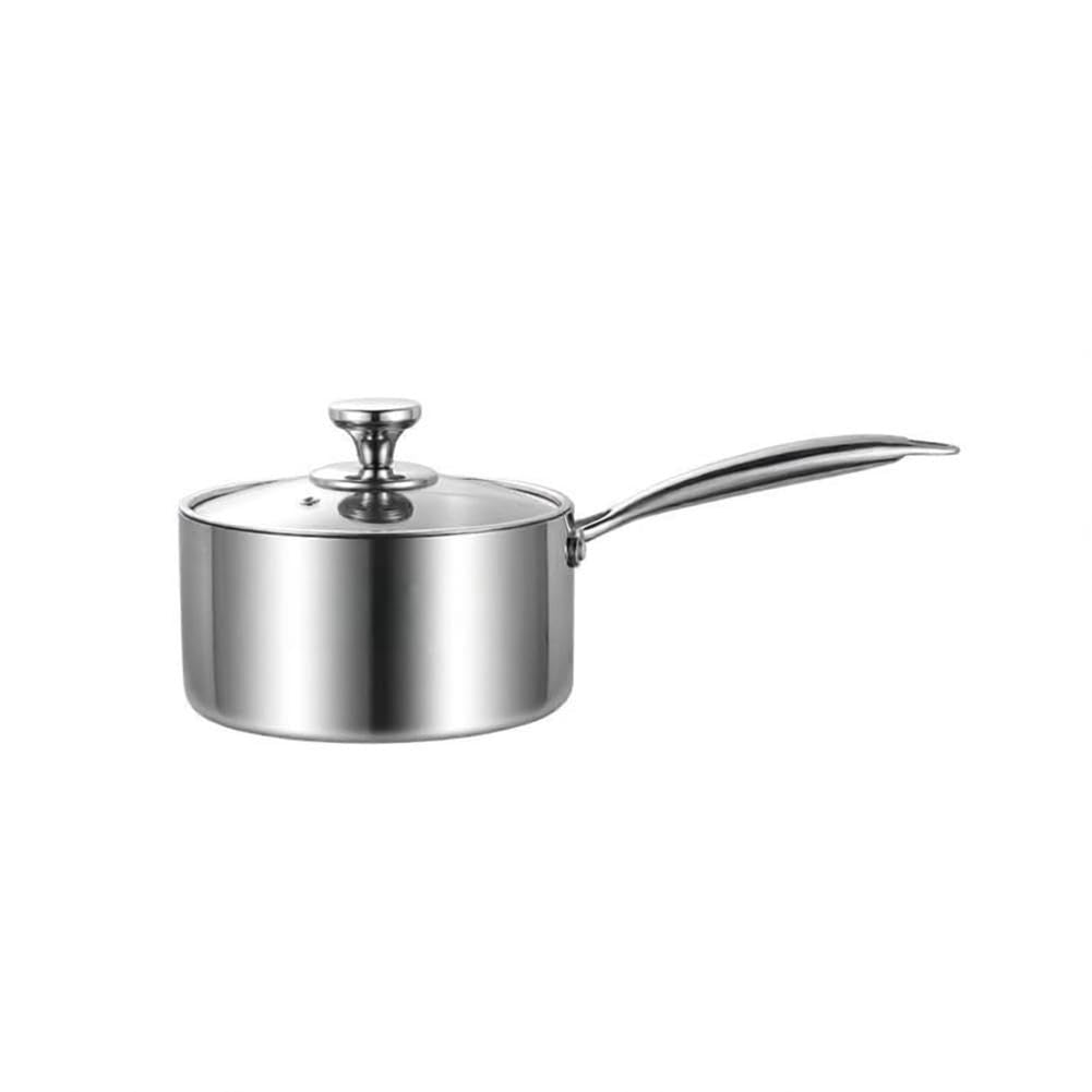 Cacerola de acero inoxidable, 16 cm, 5 capas, base de acero inoxidable (16