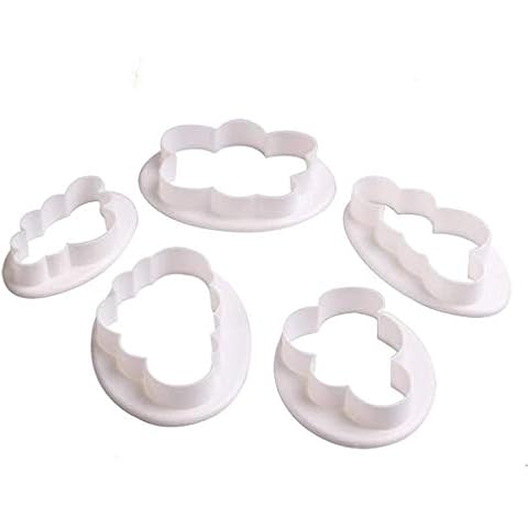 Set of 5 Fluffy Fondant Cloud Cutter, Gum Paste Cutter,Cookie Cake Mold Fondant Cutter, Sugar Craft, Fondant Decorating Tools Cover