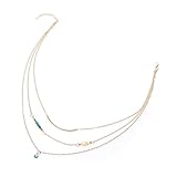 Uonlytech Collar para Mujer Colgante de Cuentas de Ojo y Turquesa Dorado de Aleación, Diseño Moderno y Encantador para Uso Diario y Regalos Obsequios