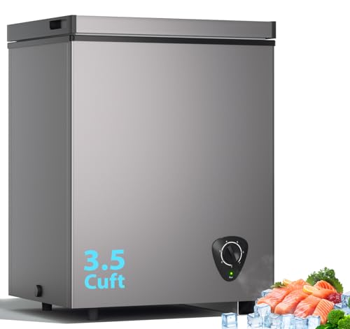 3.5 Cu.Ft Small Chest Freezer, Mini Deep Freezer with...