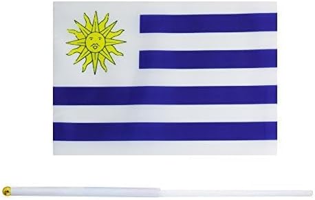 25 Pack Hand Held Small Mini Flag Uruguay Uruguayan Flag Stick Flag Round Top National Country Flags,Party Decorations Supplies For Parades,World Cup,Festival Events,International Festival image 5