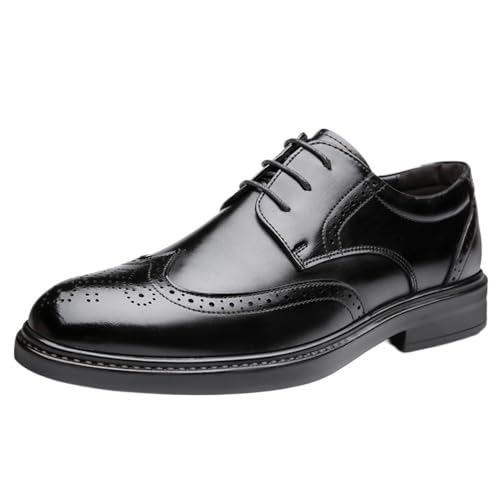 Men's Professional Shoes Italian Leather Oxfords Contemporary Style lace-up Brogues for Business Casual