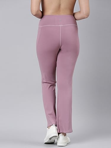 Image of Enamor High Rise Full Length Pull on Boot Cut Active Pant for Women - Relaxed Fit, Quick Dry, Antimicrobial - A402