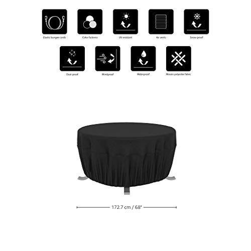 Amazon Basics ronde patio vuurplaatsafdekking - 1,52 m, zwart - Image 6