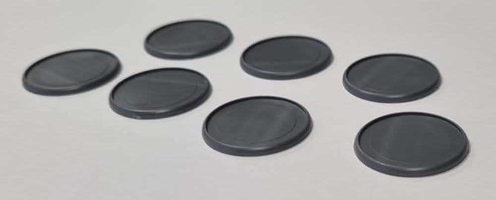 Set di 75 basi rotonde in plastica da 25 mm per tavolo in miniatura. Warlord Games