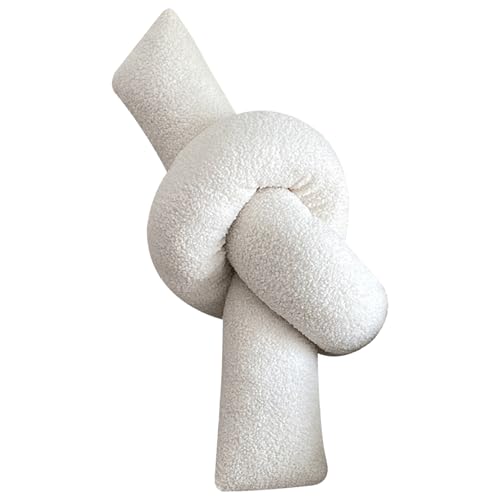 Knotenkissen, weiches weißes Knotenkissen, speziell geformtes Knotenkissen, Kugel, niedliches langes Dekokissen, kreatives Knotenkissen, dekorative Dekokissen für Zuhause, Auto, Büro, Geschenk, Knoten