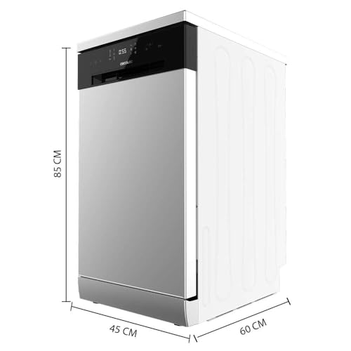 Cecotec Lavavajilla Bolero Aguazero 4201 Inox E. 1850 W, 11 cubiertos, 6 programas, Clase E, Dual Zone Wash, Comienzo Diferido, Electronic AquaStop, Panel Táctil, 45cm de ancho - imagen 2