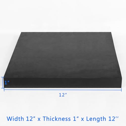 Image of WochiTV Solid Rubber Sheets Strips, 12 inch Wide x 1 inch Thick x 12 inch Long Neoprene Rubber Rolls Perfect for DIY Gasket Material, Sealing, Liner, Shield, Padding, Mat