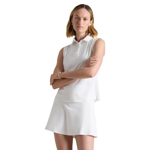 Rhone Women's Course to Court Sleeveless Polo (Snow White, M)