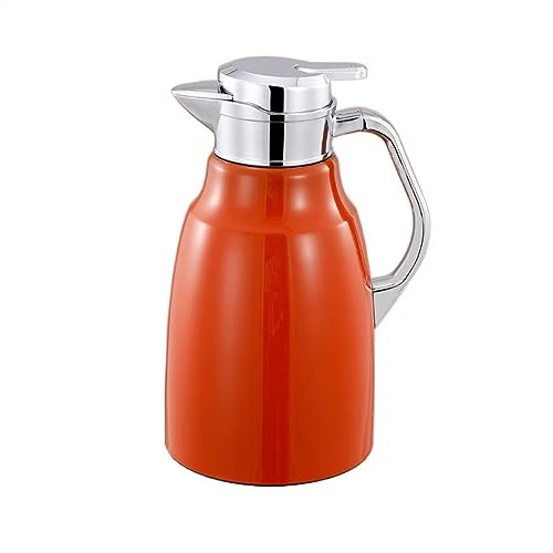 AOKLEY Pichet Isotherme Thermos de Grande capacité 2L, Thermos Haut de Gamme en Acier Inoxydable 316, cafetière d'extérieur, théière avec Filtre Pichet Thermo (Color : Oranje)