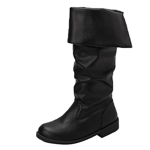 FYEGRE bottes femme plate noir daim women antidérapant plate chaussure hiver lacets bottes femme sexy 43 bottes femme plate noir bottines western cowboy(02-Black,37)