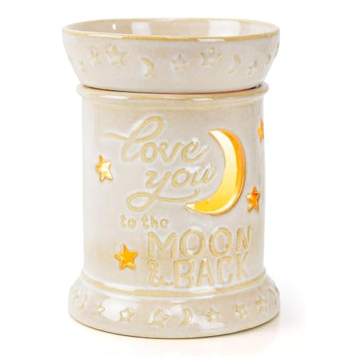 Image of VP Home Wall Plug-in Wax Warmer - Love You to The Moon & Back Ceramic Electric Fragrance Candle Warmer Night Light - for Scented Wax, Essential Oils, Candle Wax Melt Warmer, Tarts - Wax Melter