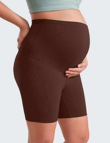 Image of CRZ YOGA Maternity Biker Shorts 6 inch | Butterluxe, Extremely Soft, Gentle Compression, Yoga, Super High Rise, U-shaped Belly, Pregnancy and Postpartum
