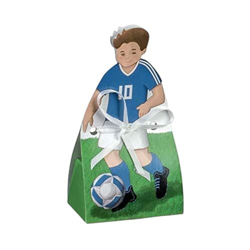 Ingrosso e Risparmio Bonbonnière pour communion, 12 pièces, boîtes à dragées, en carton coloré, motif footballeur italien, bricolage, anniversaire,...