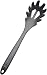 StarPack XL Size Silicone Pasta Fork (13.5") in Hygienic Solid Coating, Spaghetti Fork with Bonus 101 Cooking Tips (Gray Black)