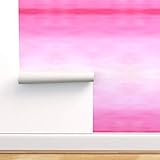 Peel-and-Stick Removable Wallpaper - Pink Ombre Watercolor Fade Tie Dye Upholsery Dip by Hexo - 24in...