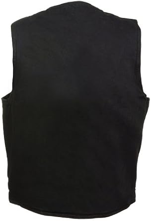Men's 100% Cotton Basic Denim Vest S (40) Black