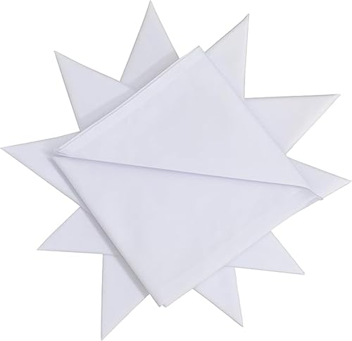 DUDU N GIRLIE Lot de 12 mouchoirs Blancs pour Homme 100% Coton 40 x 40 cm