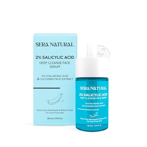Image of 2% Salicylic Acid Anti-Acne Face Serum with Hyaluronic Acid & Cucumber | Clears Pores, Reduces Blackheads & Controls Oil | BHA Exfoliant | Oil-Free | 30 ml
