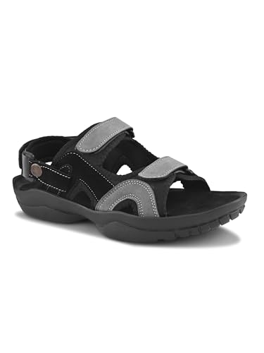 Image of Prolific Men's Casual Outdoor Sandals | Lightweight Comfort Sandals with Cushioned Sole | Durable Anti-Skid Velcro Strap Floaters for Men | Outdoor & Dailywear