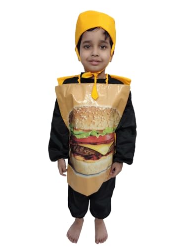 Image of BookMyCostume Burger Fast Food Kids Fancy Dress Costume 10-12 years