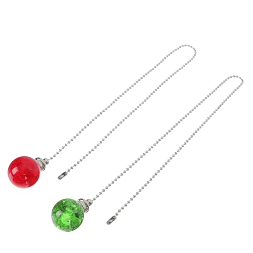 POPETPOP 2 Piezas Cadenas de Tirón de Ventilador de Techo con Esfera de Cristal de Decorativas y Fáciles de Instalar Accesorios de Iluminación para un o Fiestas