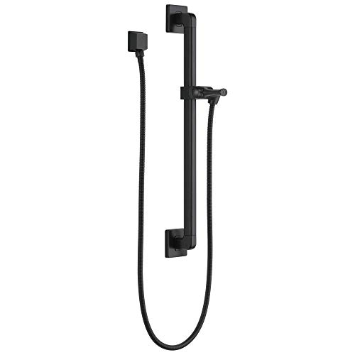 Delta Faucet 51500-BL Adjustable Slide Grab Bar Assembly with Elbow Handshower, Matte Black by DELTA - Used condition - CA$298.48