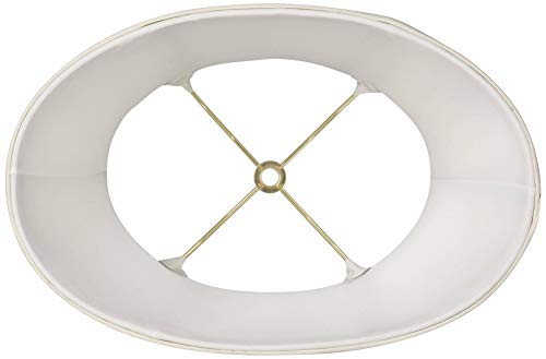 Cream Small Oval Lamp Shade 9" Wide And 6.5" Deep At Top X 12" Wide And 8" Deep At Bottom X 9" Slant (Spider) Replacement With Harp - Springcrest #TOP2
