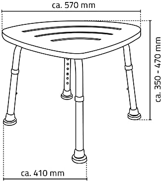RIDDER Assistent A00502081 taboret łazienkowy, taboret prysznicowy, bambus, ok. 57 x 41 x 35  47 cm