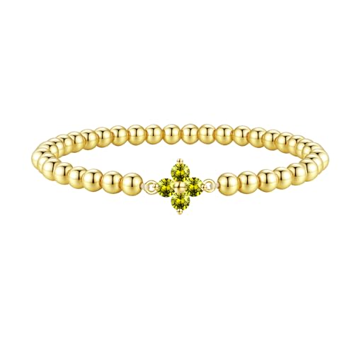 ZHESHY Birthstone Gold Bracelets for Women Trendy Clover Charm Bracelets - image 1