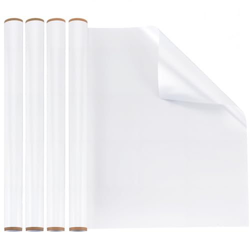 GORGECRAFT 4 rouleau D'Autocollants pour Tableau Blanc de 60 x 30cm en Plastique Amovibles Réutilisables Adhésifs Effaçables à Sec pour Tableau Blanc à...