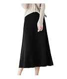Bequemer Stoff: Der Damenrock mit hoher Taille besteht aus Wollstoff, der weich, elastisch und leicht ist. Damit Sie sich wohl fühlen und gleichzeitig optimalen Komfort den ganzen Tag bieten.