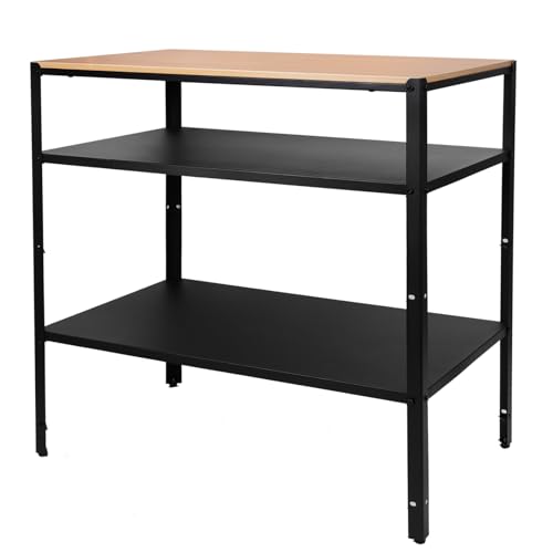 Txecpro Ilha de Cozinha Resistente, Mesa de Suporte para Micro-Ondas com 3 Níveis para Café e Sala d