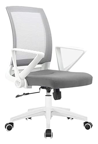 Chaise de bureau réglable grise contre le mal de dos avec assise ordinateur en maille