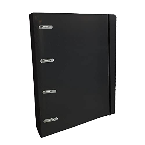 DAC - Caderno Argolado Universitario em Polipropileno com 48 folhas All Black - Fechamento Elástico