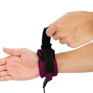 Image of Gooby Soft Mesh Wristband Surfer Leash, Purple, 6 FT | Hands-free wristband; Breathable padded mesh; 6 ft; Adjustable hook-and-loop fastener; Match your harness