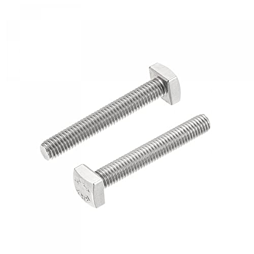 uxcell Square Head Bolt, 2pcs M5x30mm Fully Thread 304 Stainless Steel Grade C Square Machine Screws