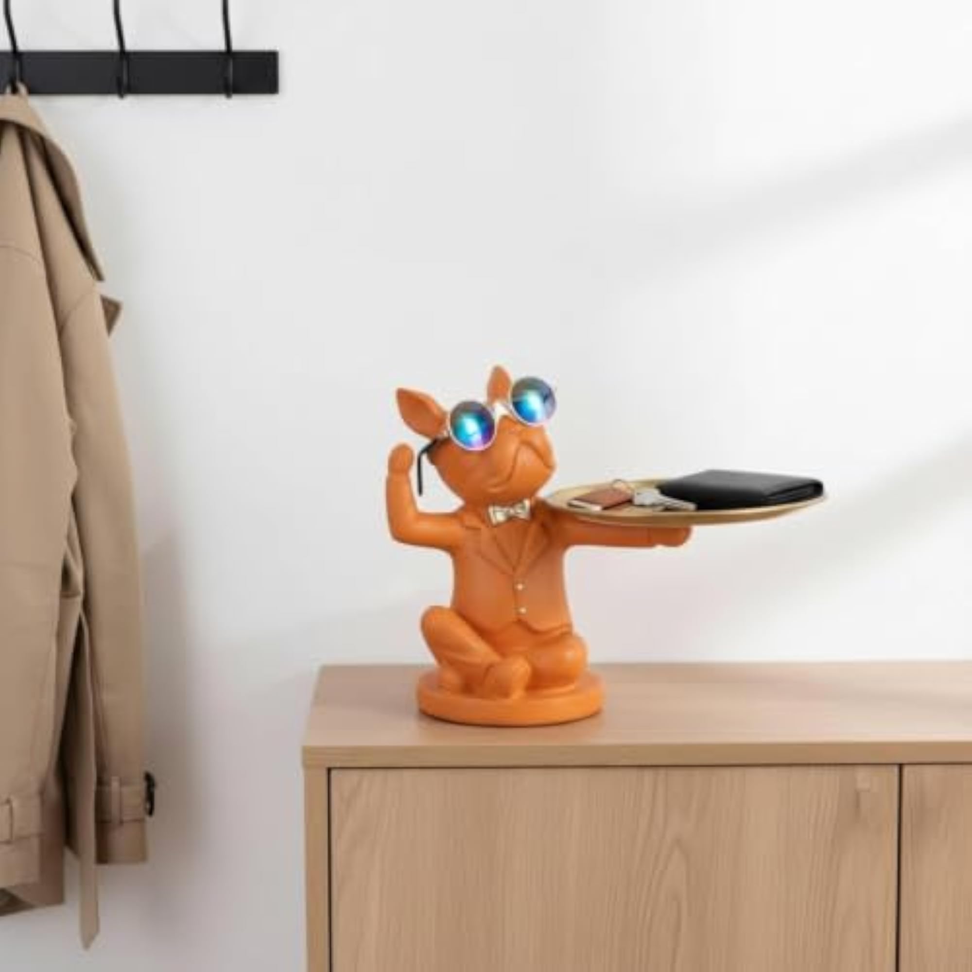 French Canine Statue Tray, Decorative Accent
