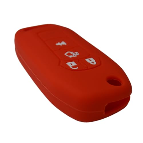 Image of Silicone Rubber Key Fob Case Key Covers Protectors for Ford Fusion 2013-2017 (Flip Key)