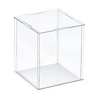 sourcing map Clear Display Case, Acrylic Box Assemble Transparent Dustproof Box Showcase 10x10x20cm for Collectibles, Crafts