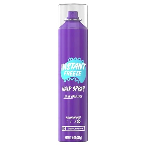 . Instant Freeze Hair Spray for Extreme Hold 10 fl oz Strong Hold Hairspray with Jojoba Oil & Sea Kelp Long-Lasting All-Day Control Anti-Frizz Fast-Drying Styling Spray for All Hair