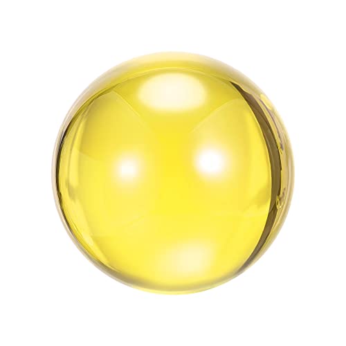 uxcell Yellow Acrylic Contact Juggling Ball 3-1/8 Inch(80mm) with Ball Bag