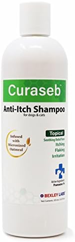 Curaseb Dog Shampoo for Itchy Skin w/ Oatmeal, Instantly Relieves Hot Spots, Chewing, Licking, Perfect for Allergy Dogs, #1 Veterinary Oatmeal Dog Shampoo, 100% Empty Bottle Satisfaction Guarantee