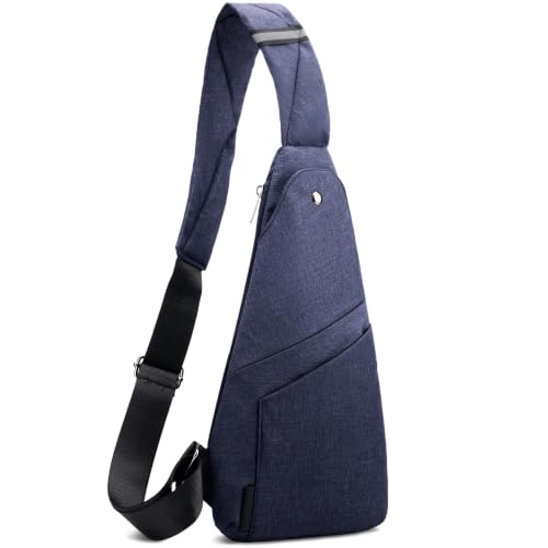 Image of Slim Anti Theft Sling Bag Small Travel Pack Pickpocket Proof Crossbody Bag | Anti Theft One Shoulder Bag Flat Anti Pickpocket Bag Travel Pouch Passport Bag Secure Purses for Men Women lightweight